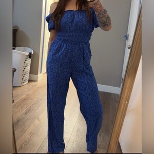 Blue animal print Jumpsuit medium